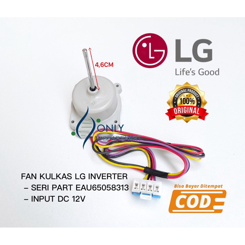 Kipas kulkas LG 12v DC EAU65058313 Fan kulkas LG inverter original