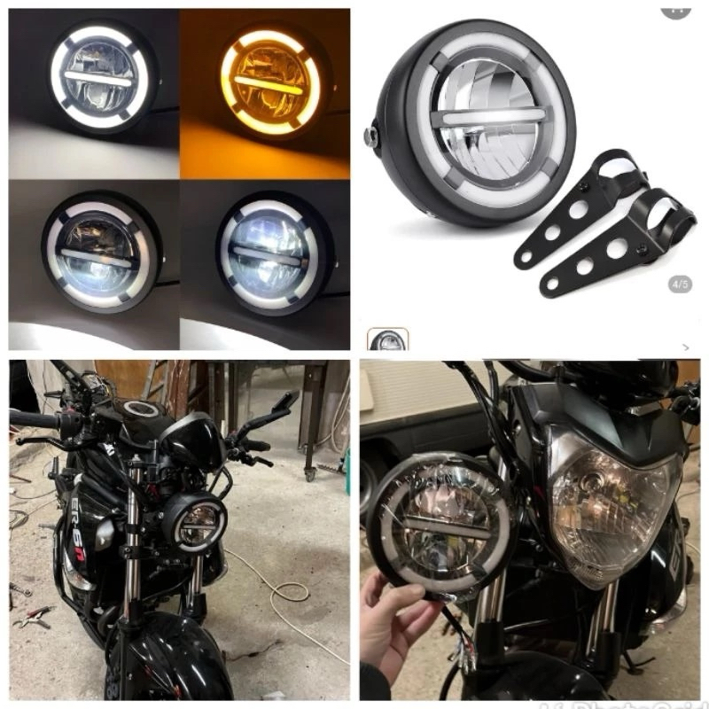 Lampu jeep daymaker led plus breket dan sen variasi rx king megapro thunder cb 150 tiger dll / lampu