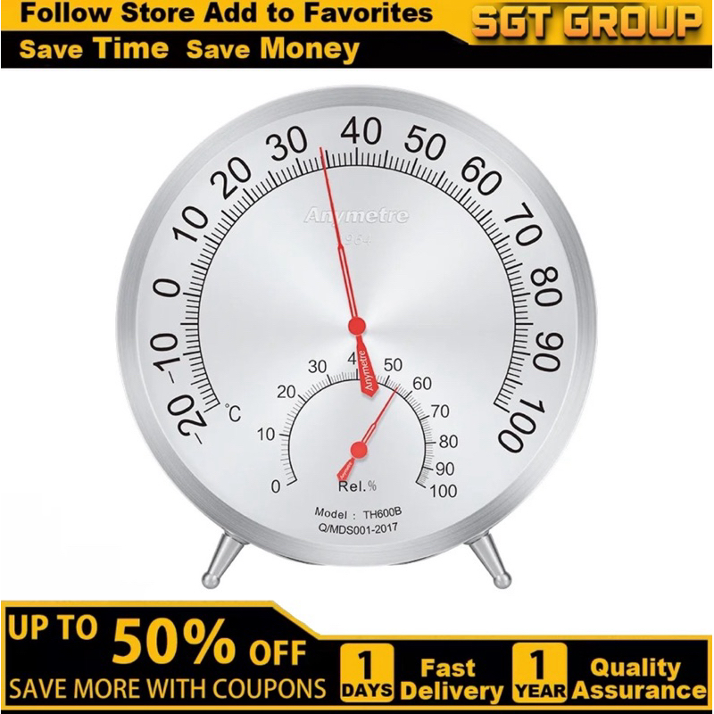 Analog Thermometer Hygrometer Anymetre TH600B Termometer Higrometer Sauna TH-600B Thermo Hygro