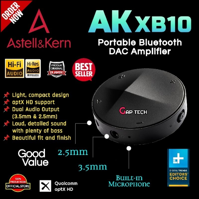 Astell & Kern AK XB10 Portable 
Hi-Res Bluetooth Dongle Headphone Amp/DAC with aptX HD Original