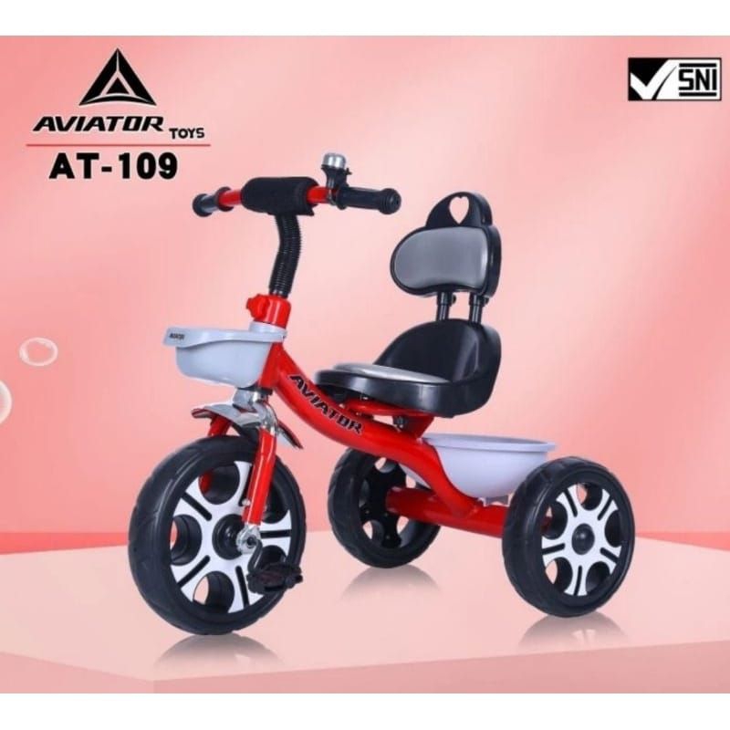 Trycycle AT109 aviator jok kulit /sepeda anak roda tiga