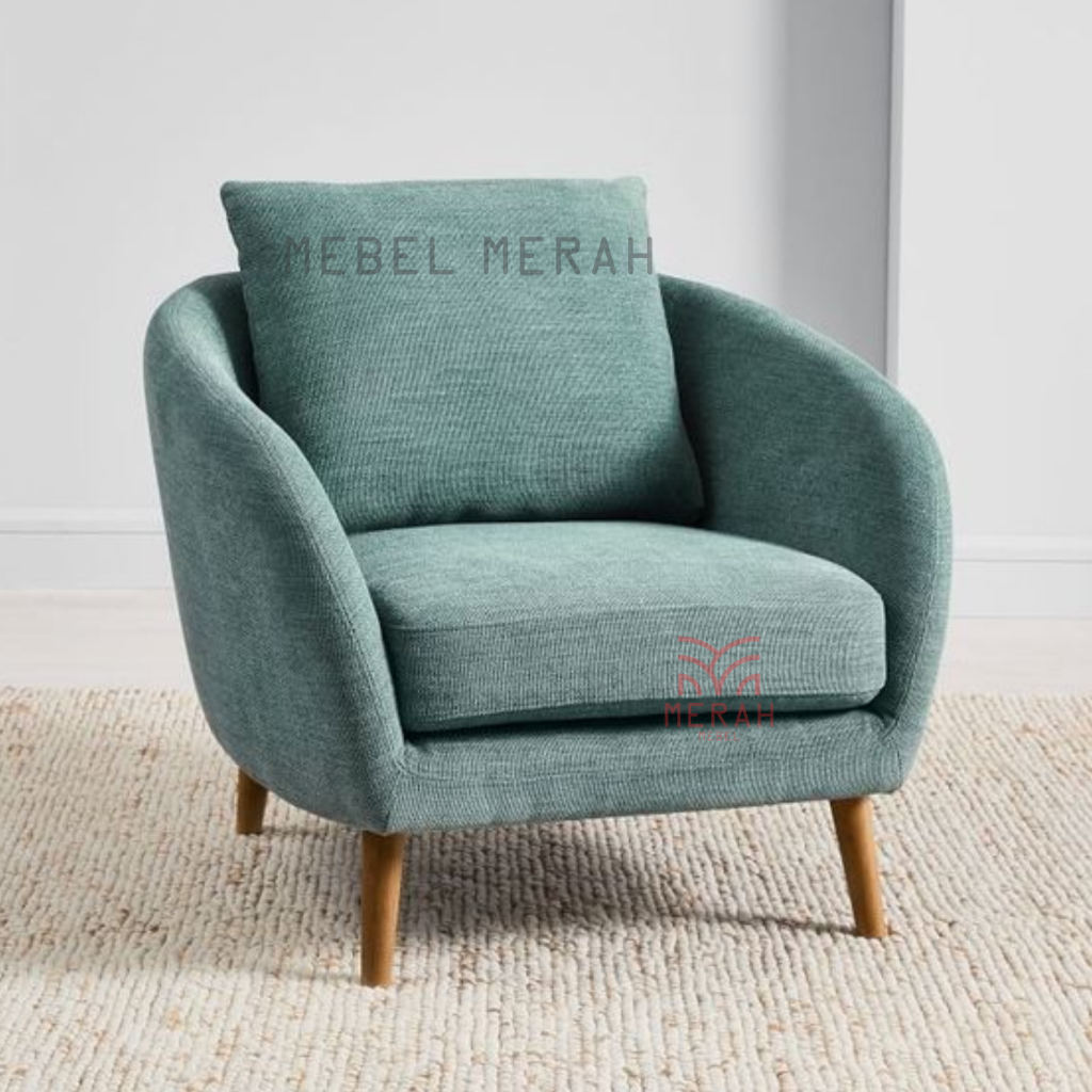 Sofa Minimalis - Sofa Wing Chair - Sofa Murah - Sofa Retro - Sofa Kayu Jati - Mebel Merah