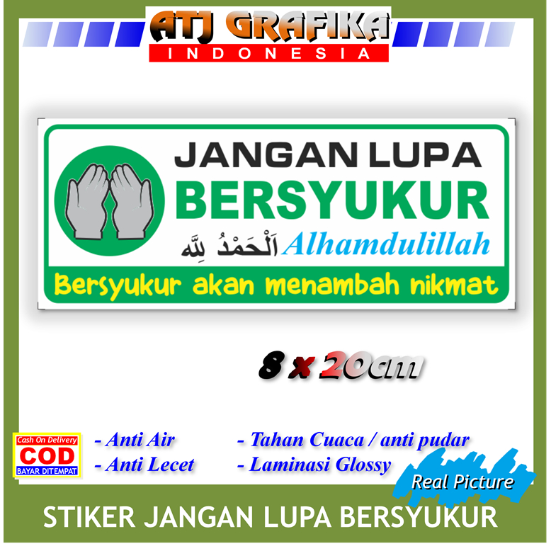 

Stiker jangan lupa bersyukur nikmat sticker ibadah islam keluarga muslim toko kantor rumah dll