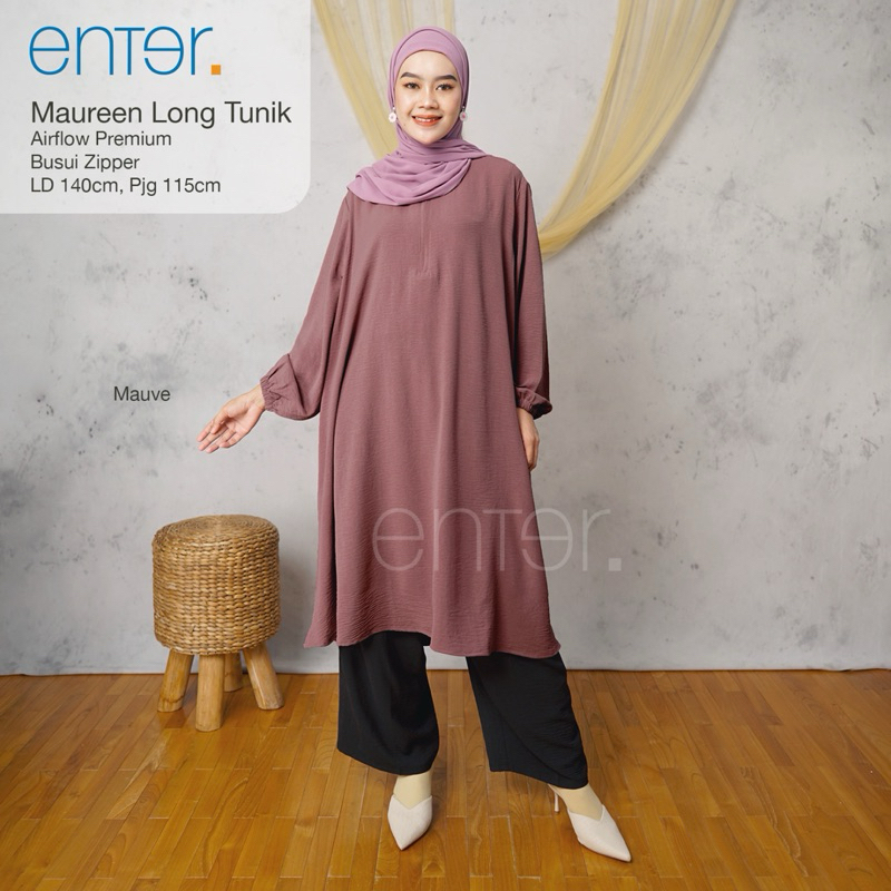 MAUREEN ENTER / MAUREEN MAUREN TUNIK TUNIC MAUREEN LONGTUNIK KATUN CRINKLE AIRFLOW LD140 ATASAN BIGS