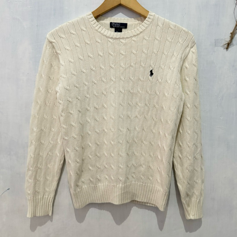 Polo Ralph Lauren Sweater Cable Kepang Cream/BW Preloved