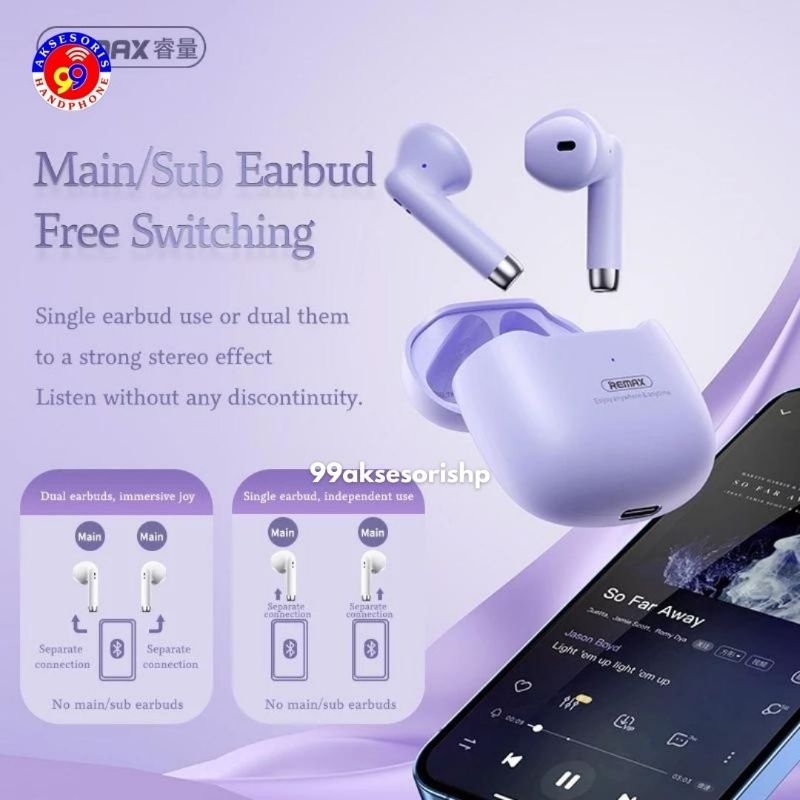 EARPHONE BLUETOOTH / TWS / AIRPODS REMAX TWS 19 MARSMELLOW SUARA JERNIH EXTRA BASS