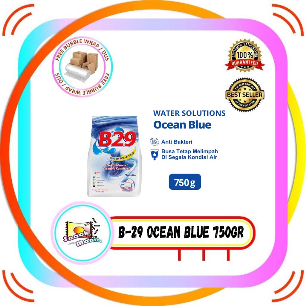 B29 Deterjen B-29 Sabun Bubuk Water Solutions OCEAN BLUE 750 gr Detergen