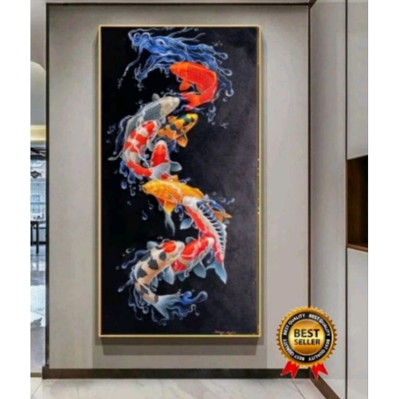 lukisan ikan koi naga arcylic painting mode