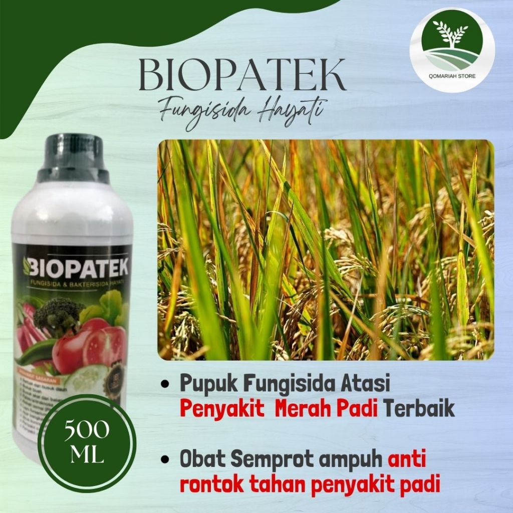 obat merah padi paling ampuh BIOPATEK 500ML Fungisida untuk mengatasi penyakit merah padi terbaik - 