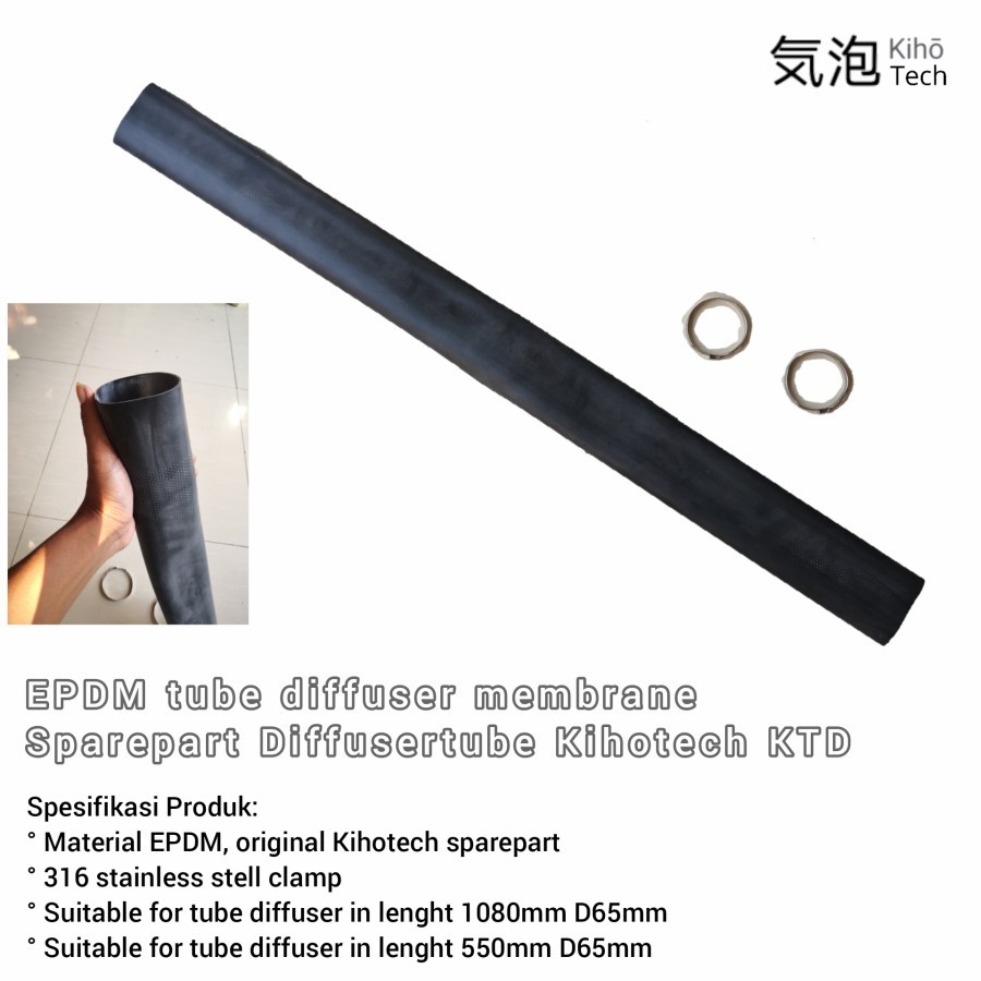 EPDM membrane sparepart for diffusertube Kihotech Tube Diffuser KTD