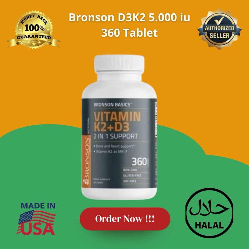 Vitamin D3K2 5000iu Bronson Original USA 360 Tablet