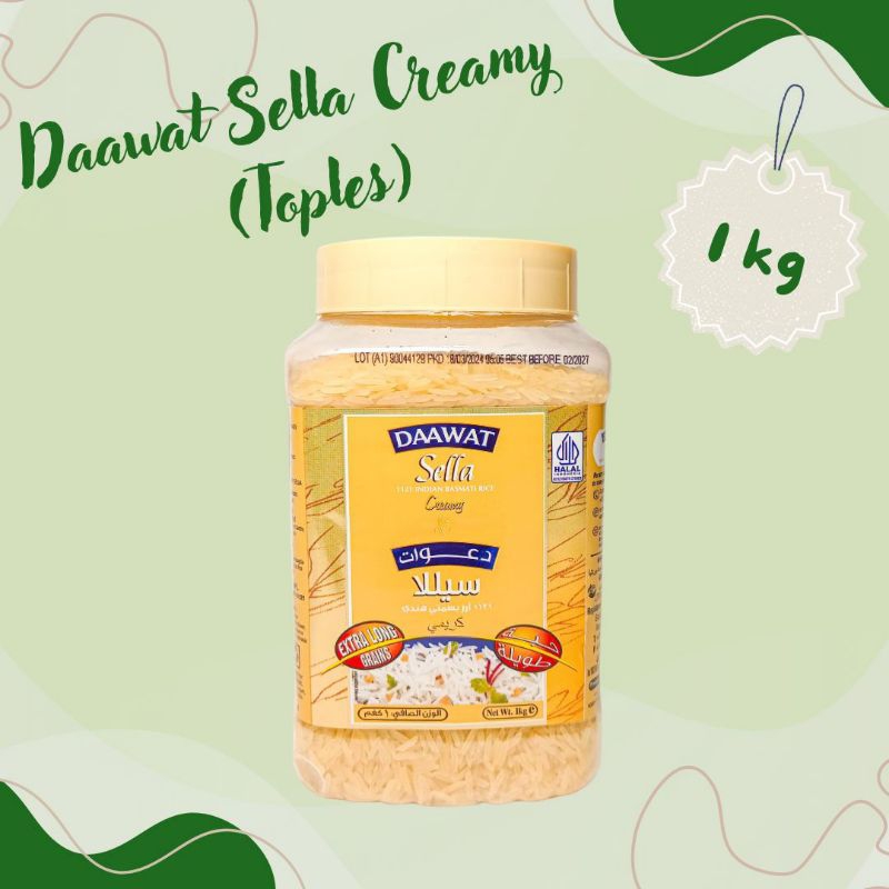 

BERAS BASMATI DAAWAT SELLA CREAMY TOPLES 1 KG