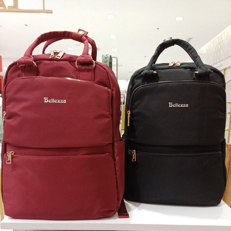 Ransel Backpack Kanvas Bellezza 3030 Original Store Tas Wanita Kerja - Sekolah - Besar - Laptop Ring