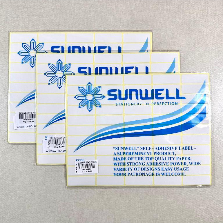 

(PAK) KERTAS LABEL SUNWELL 109 / STIKER NAMA / STIKER LABEL HARGA / STIKER KERTAS