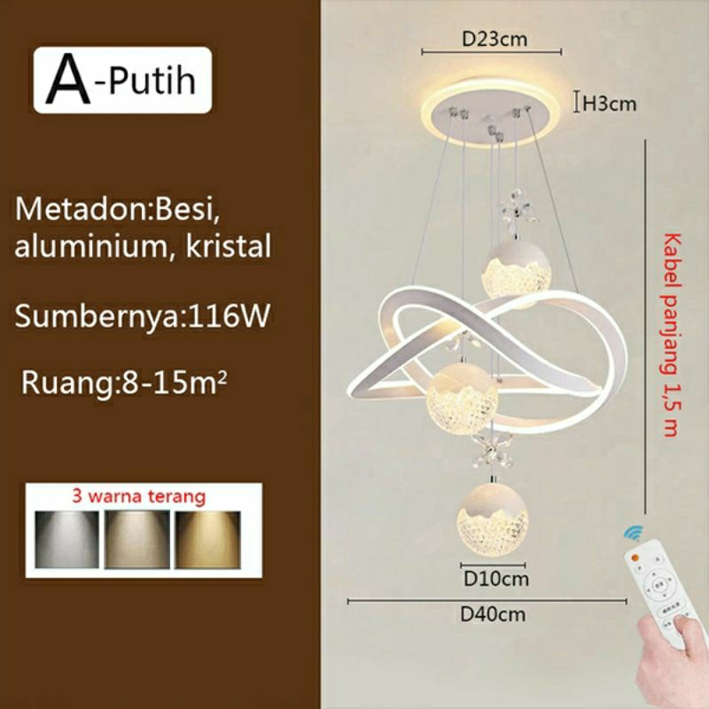 Lampu Gantung Modern / lampu gantung remote / lampu hias plafon / lampu hias plafon pvc