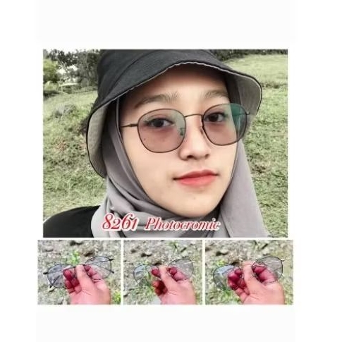 Terlaris Kacamata Minus Lensa Photocromic Vintage Wanita Korea Minus 1.25