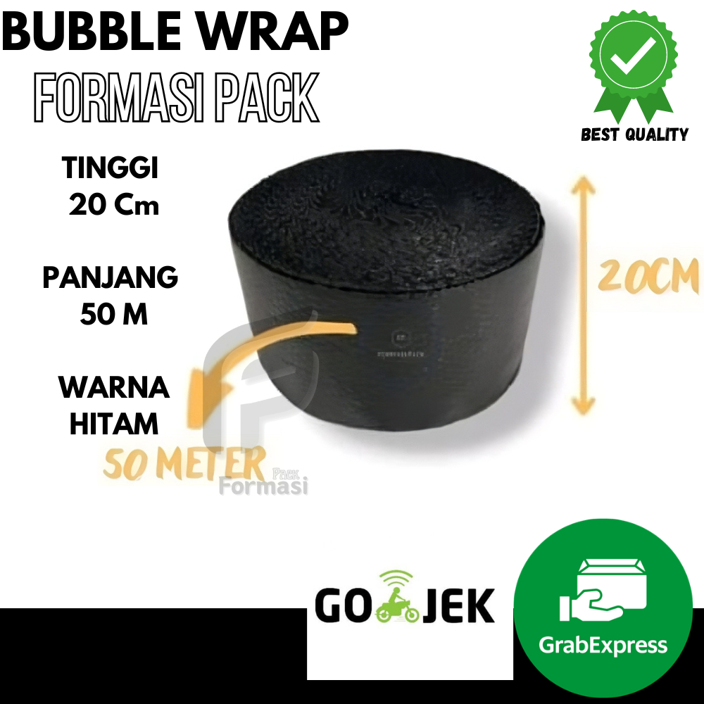 

BUBBLE WRAP 20CMx 50M Bubble Wrap Bening , Bubble Wrap Hitam, Bubble Wrap Roll