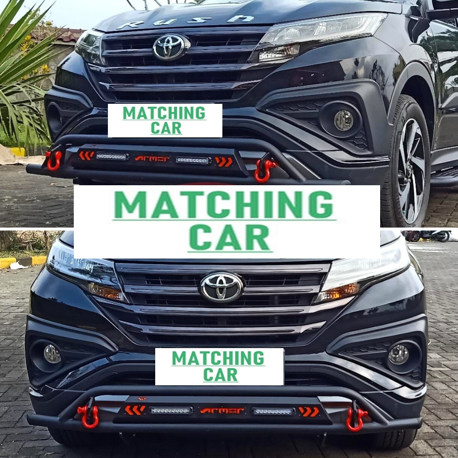 Tanduk Depan All New Rush Terios Bumper Guard Rhino Armor Towing Bar