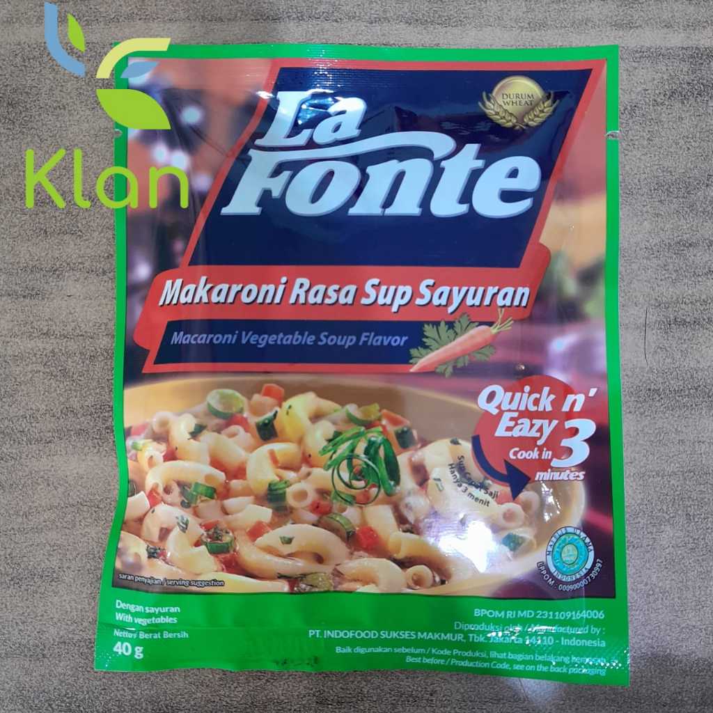 

LA FONTE MAKARONI RASA SUP SAYURAN / MACARONI VEGETABLES SOUP FLAVOR