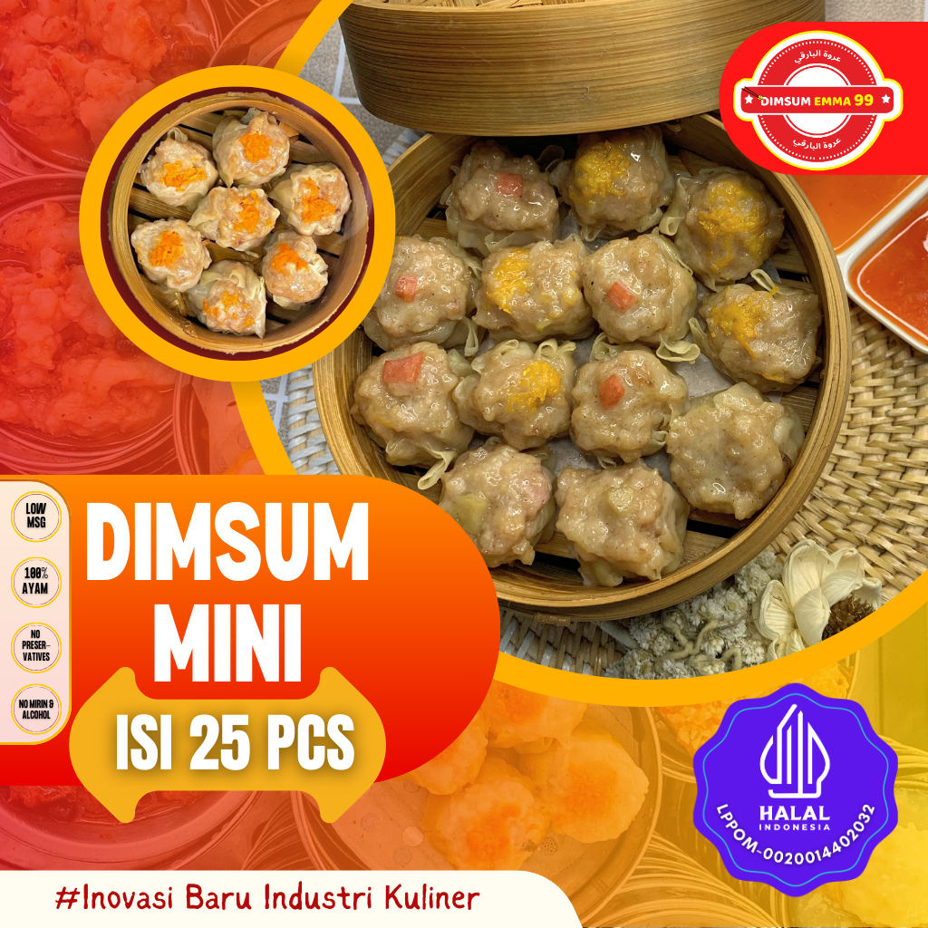 

Dimsum Mini Ayam isi 25 Mix Frozen HALAL & PREMIUM Free Saus Merah