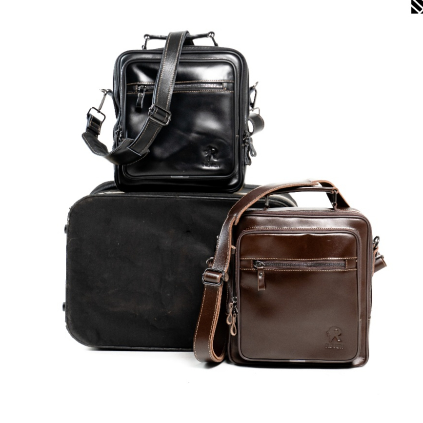 REVEN Tas Kulit Selempang Pria Branded Premium-Tas Slempang Kulit Asli - Bonature Slingbag