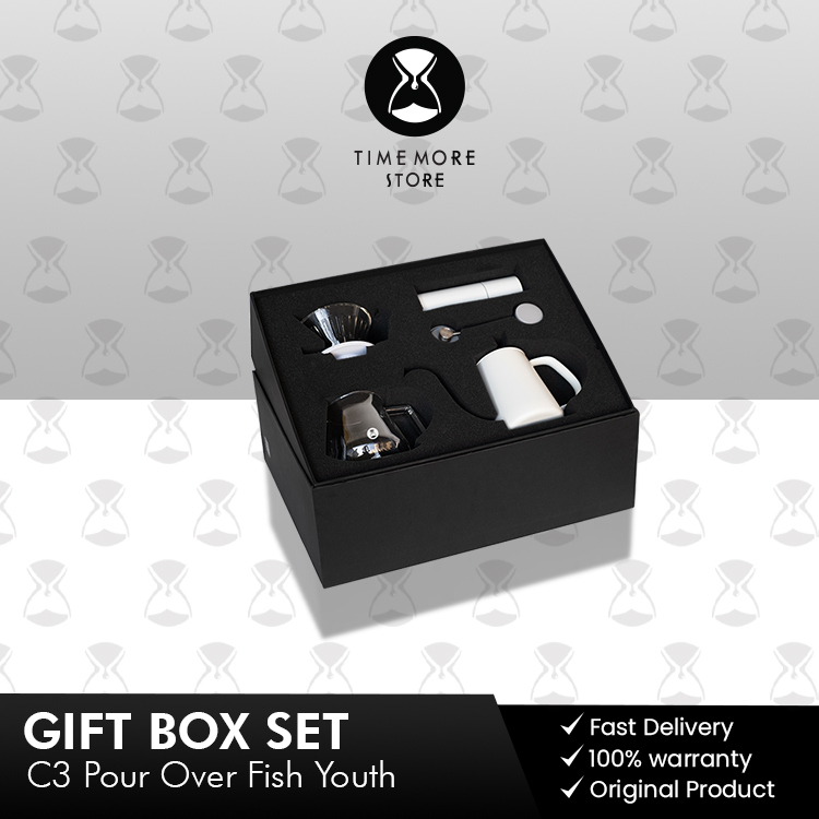 Timemore C3S pour over set fish youth black / hampers set alat kopi manual brew by timemore