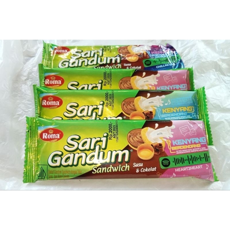 

ROMA SARI GANDUM SANDWICH RASA SUSU & COKLAT 1BOX @12PCS