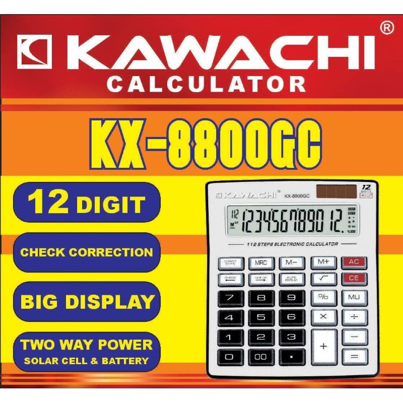 

Calculator KAWACHI 12 digit / kalkulator 12digit KX-8800GC