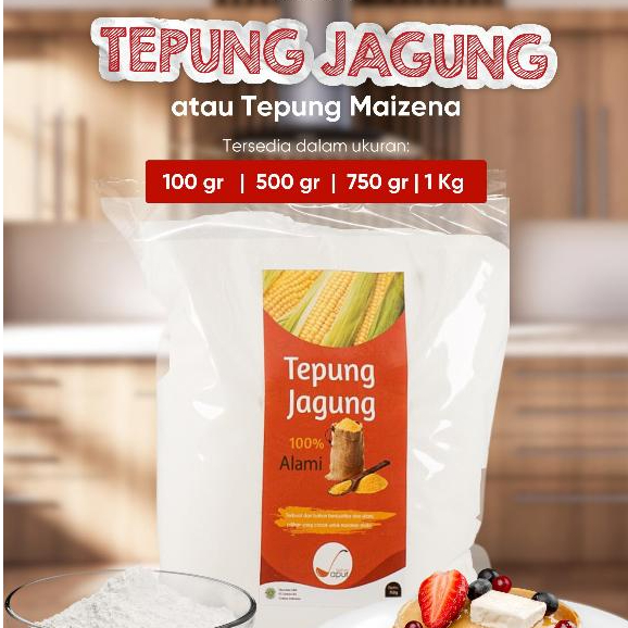 

Tepung Maizena 100gr Halal / Sari Pati Jagung Asli / Tepung Jagung Murni - Dapur Supplies