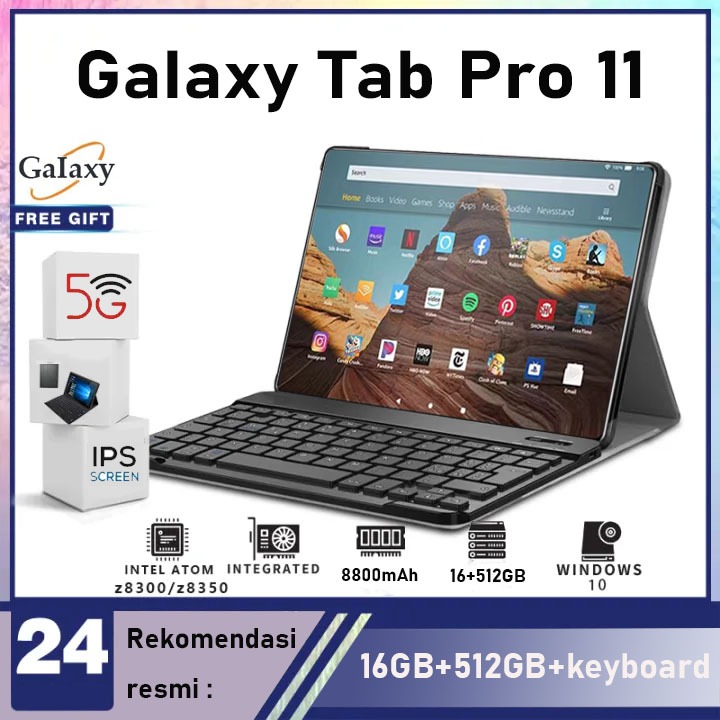 Tablet baru 11.2inch【16GB+512GB】Galaxy Tab Pro11 untuk pembelajaran dan hiburan kantor ultra tipis S