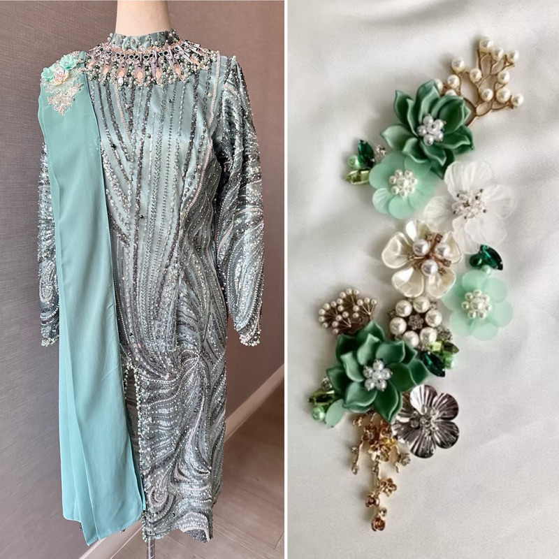 Payet Bunga 3D - Chintami Floral / Payet Bahu / Payet pinggang / Payet diagonal