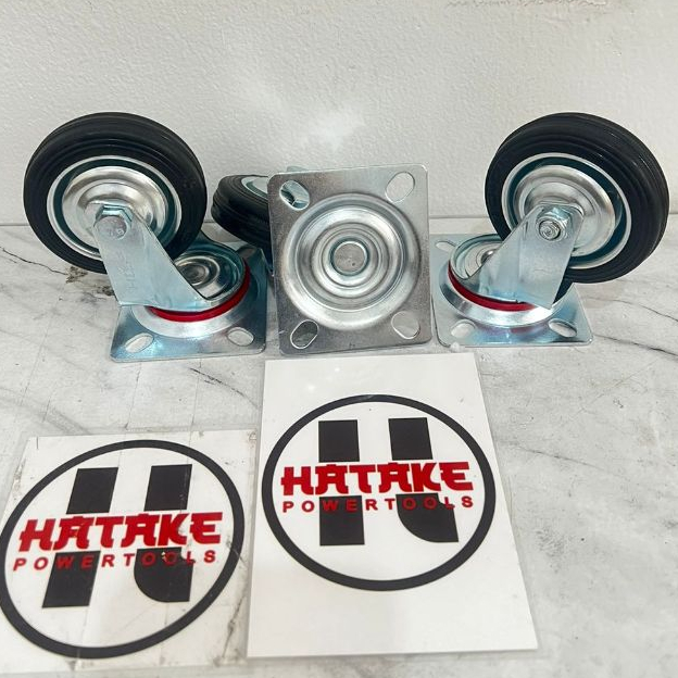 Roda gerobak 3" hidup roda troly hidup roda troli 3 inch karet