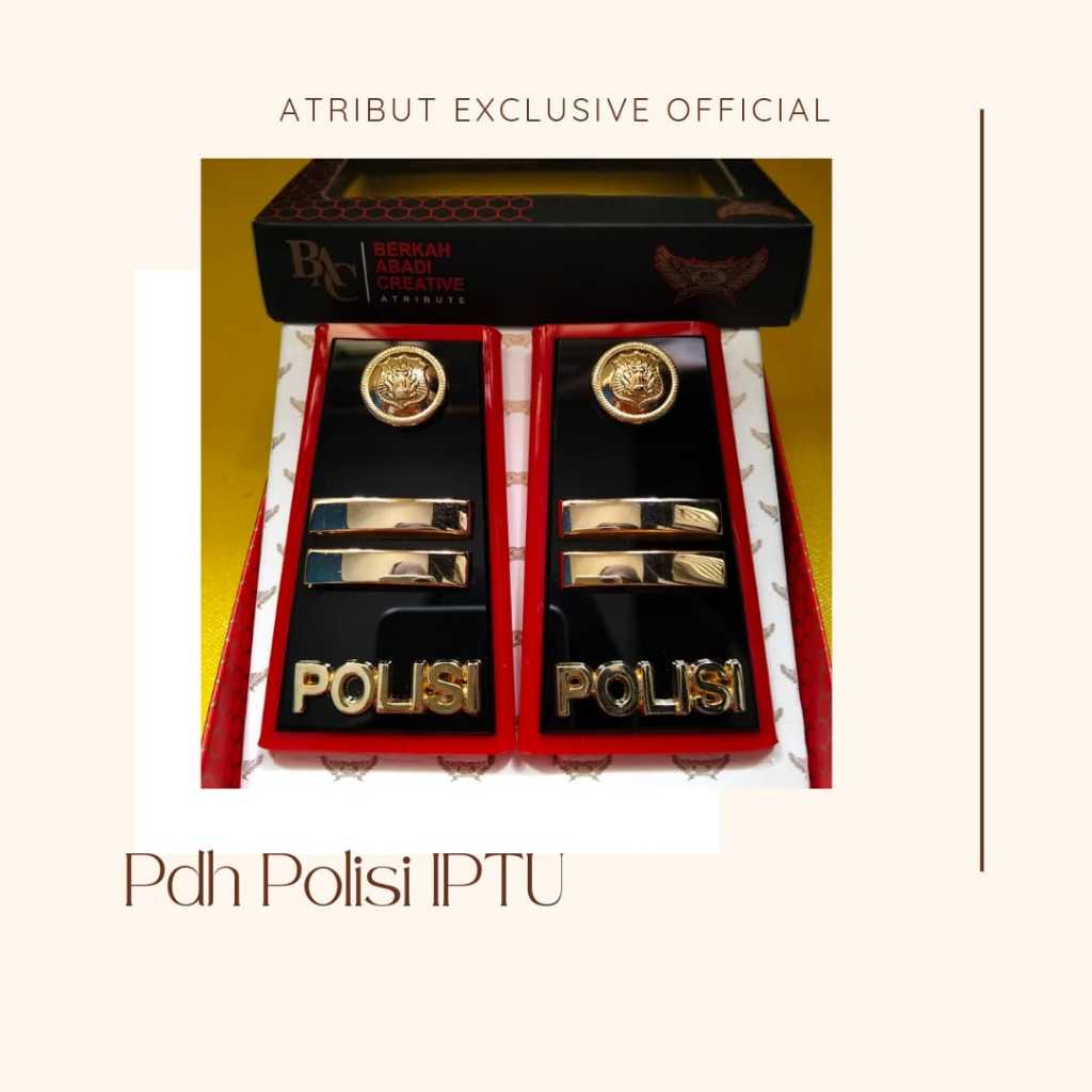 PANGKAT PDH POLISI IPTU FULL AKRILIK LIS MERAH GLOSSY EXCLUSIVE