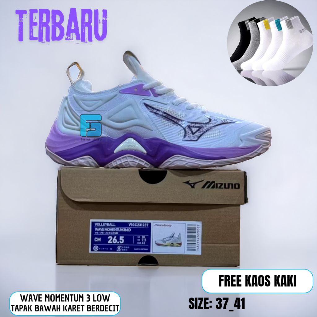 Sepatu Volly Mizuno Wave Momentum 3 Low / Mizuno Momentum 3 Grade Ori / Sepatu Volly Wanita Mizuno