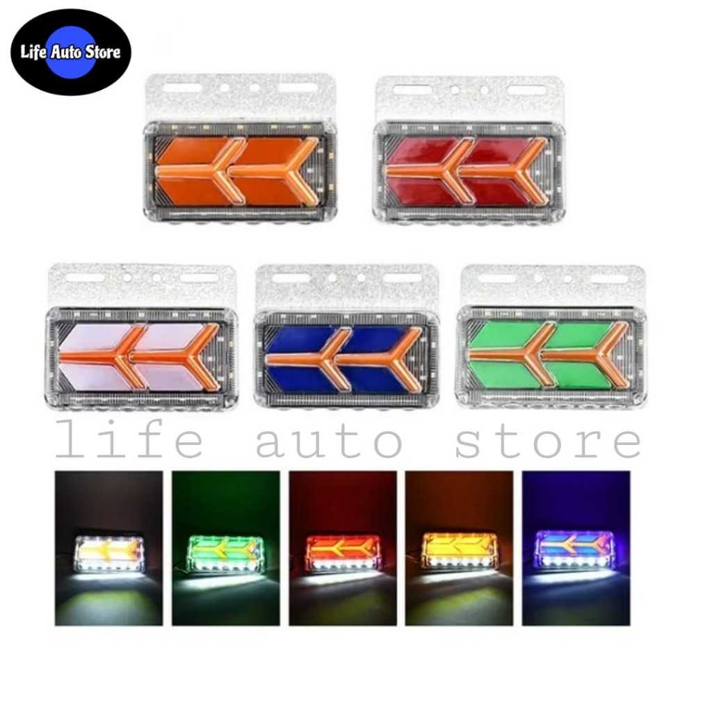 Lampu Bak Truk 24 Volt Model Pesawat Terbaru 2 Warna Sein Running light