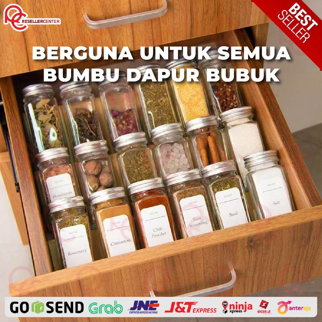 Terbaru [Jar Bumbu Dapur 120Ml] Botol Jar Kaca Bening Bumbu Dapur - 120Ml