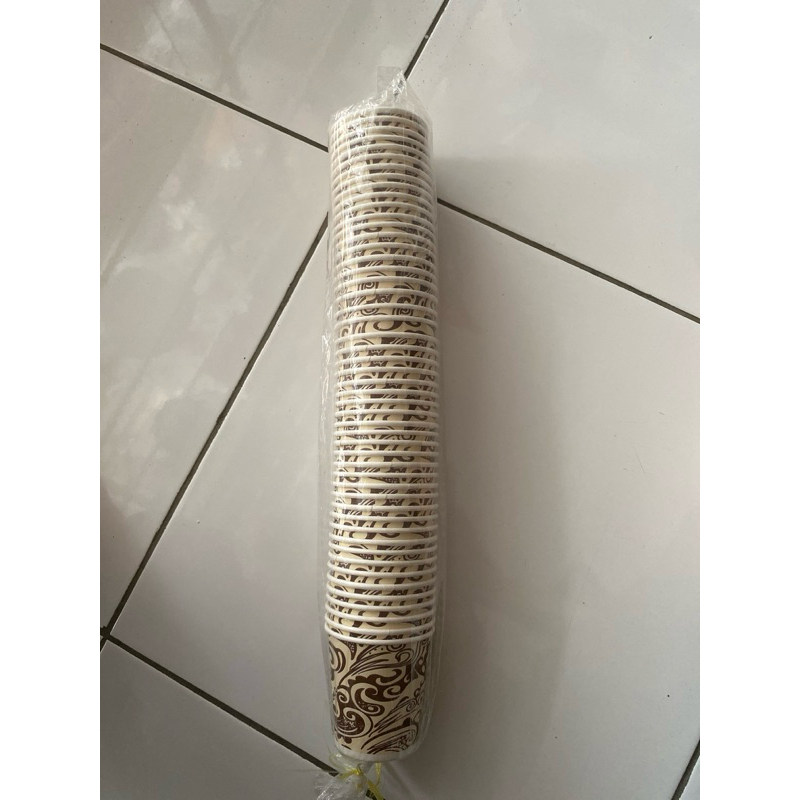 Cup Kopi kertas Batik kecil Kopi  6,5 oz Latte isi 50