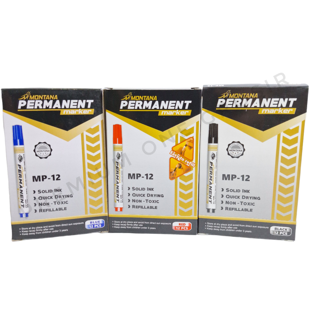 

1 Pak Spidol Hitam MONTANA PERMANENT Marker Isi 12 pcs