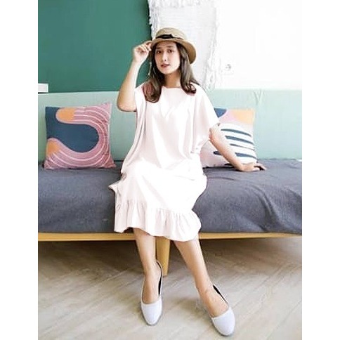 MIDI DRESS POLOS LENGAN PENDEK REMPEL TERMURAH COD