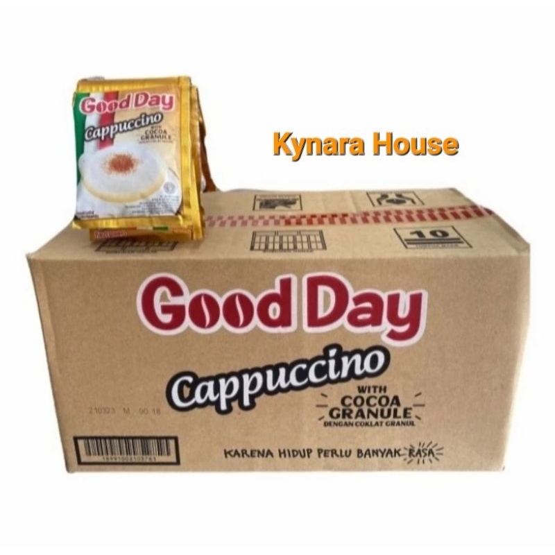 

Good Day Kopi Instant Cappuccino W/Coklat Granul 10x25gr (1 Dus isi 12 Renceng)