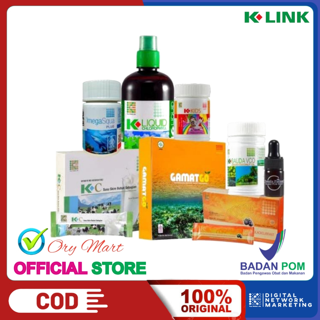 "♻️ 𝗢𝗥𝗜𝗚𝗜𝗡𝗔𝗟 | K link Original Produk / Klorofil /Omega Squa / K Kids / Sauda VCO/ Propolis Platinum