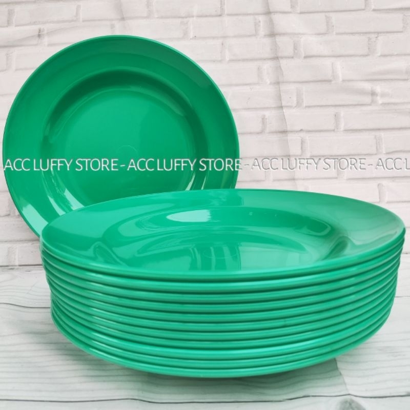 SATU LUSIN Piring Melamin teba tahan panas - Piring Melamin Polos 23cm - Piring Makan Melamin 1 lusi