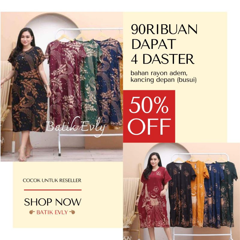 PAKET DASTER UNTUK RESELLER 90RIBUAN DAPET 4PCS DASTER RAYON 100RB DAPAT 4 PCS