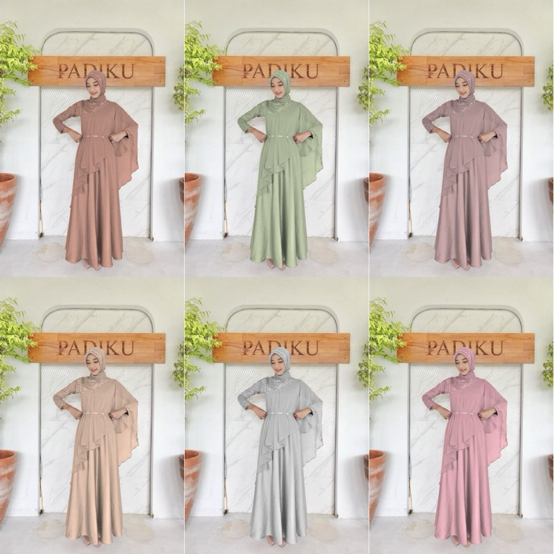 Rizkiya Dress gamis non busui reslering belakang gamis velvet kombinasi tulle mutiara gamis lebaran 