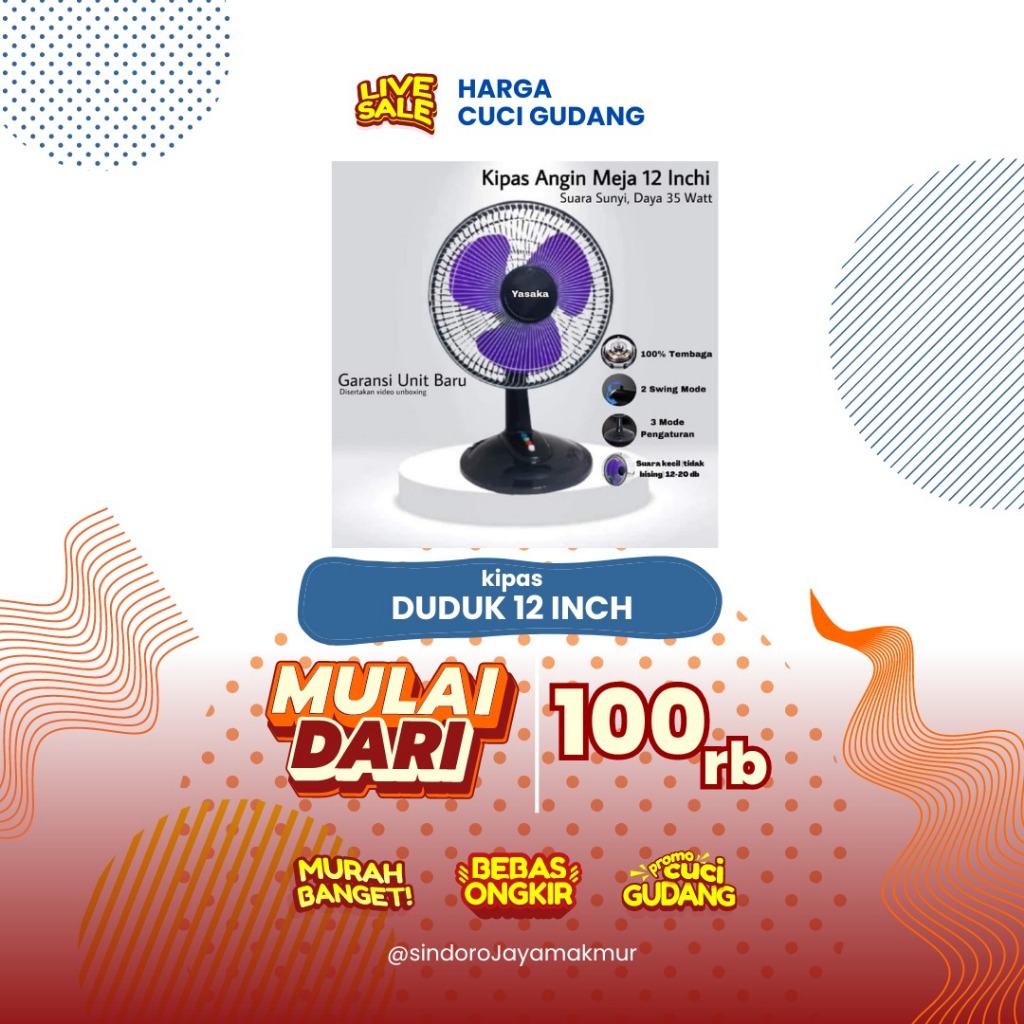 kipas angin duduk 12 inch