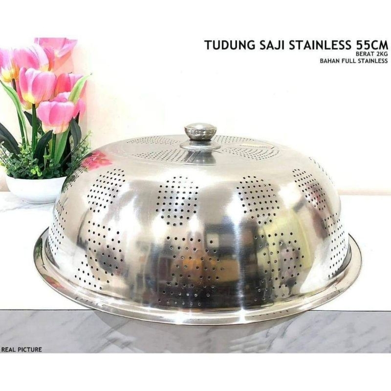 TUDUNG SAJI BULAT STAINLESS 55 CM