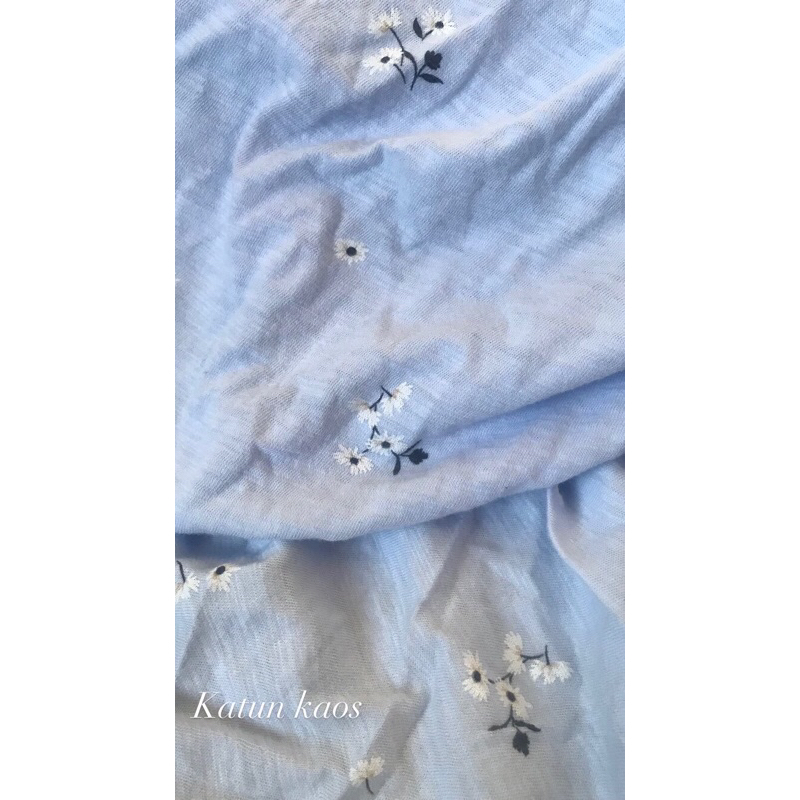 katun kaos motif bunga kiloan