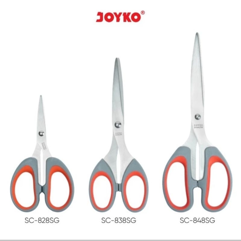 

Gunting Joyko Soft Grip Scissor 828SG 838SG 848SG Kecil Tanggung Besar