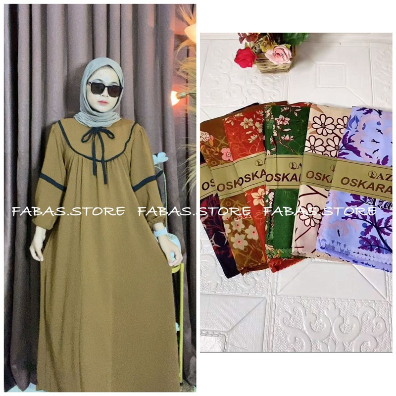 FREE HIJAB VOAL || Dress Medina Gamis Cringkle Airflow premium ||  Dress Medina Busui