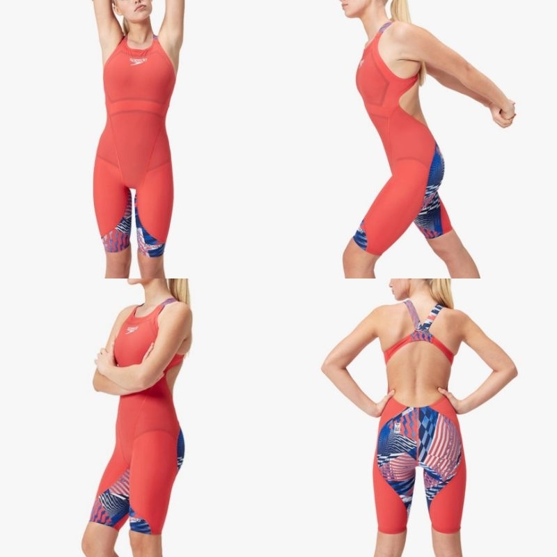 Speedo Fastskin LZR Ignite Kneeskin - Flame Red/Bolt/White